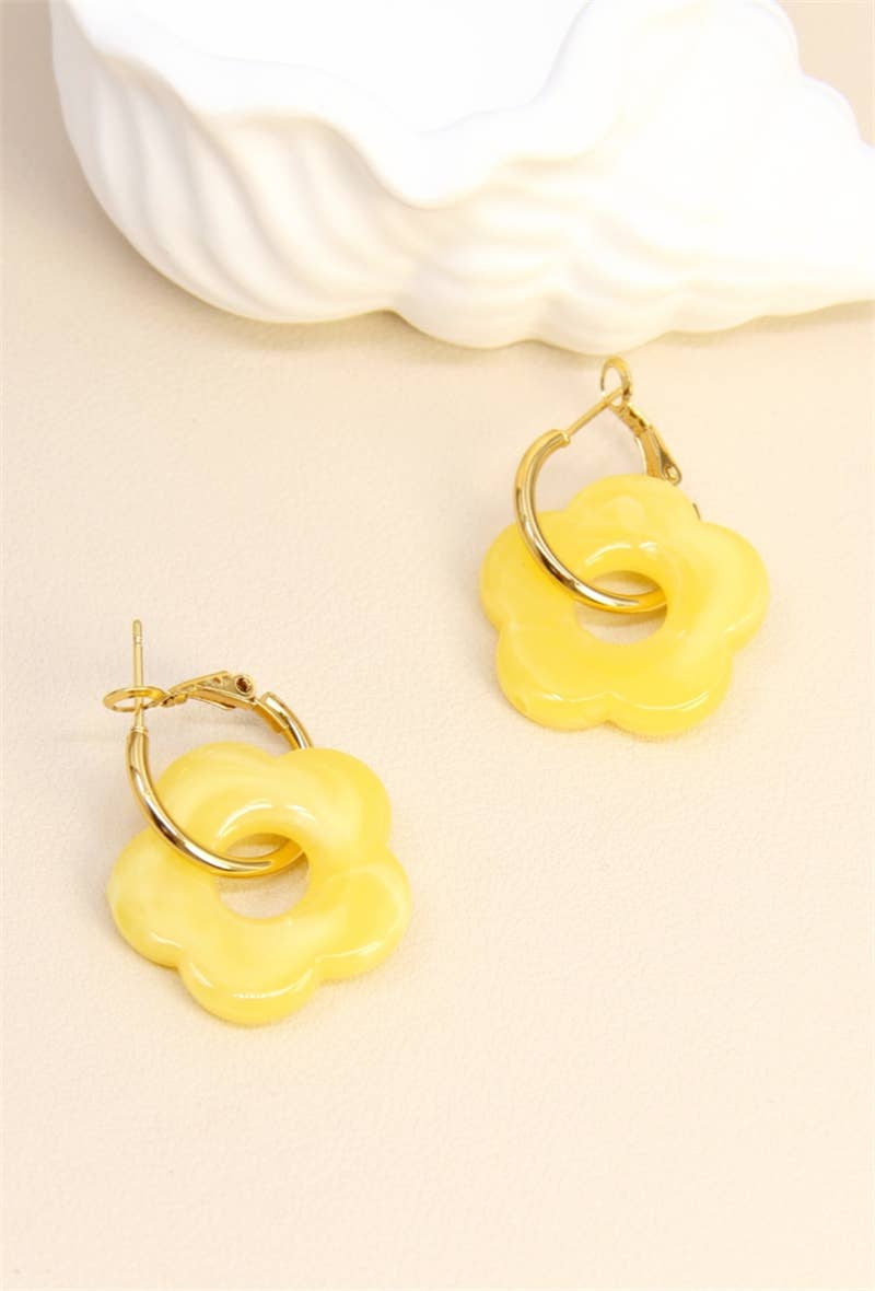 BELLISSIMA BIJOUX – wholesale Dangle earrings – Flower Earrings in Resin and Stainless Steel20