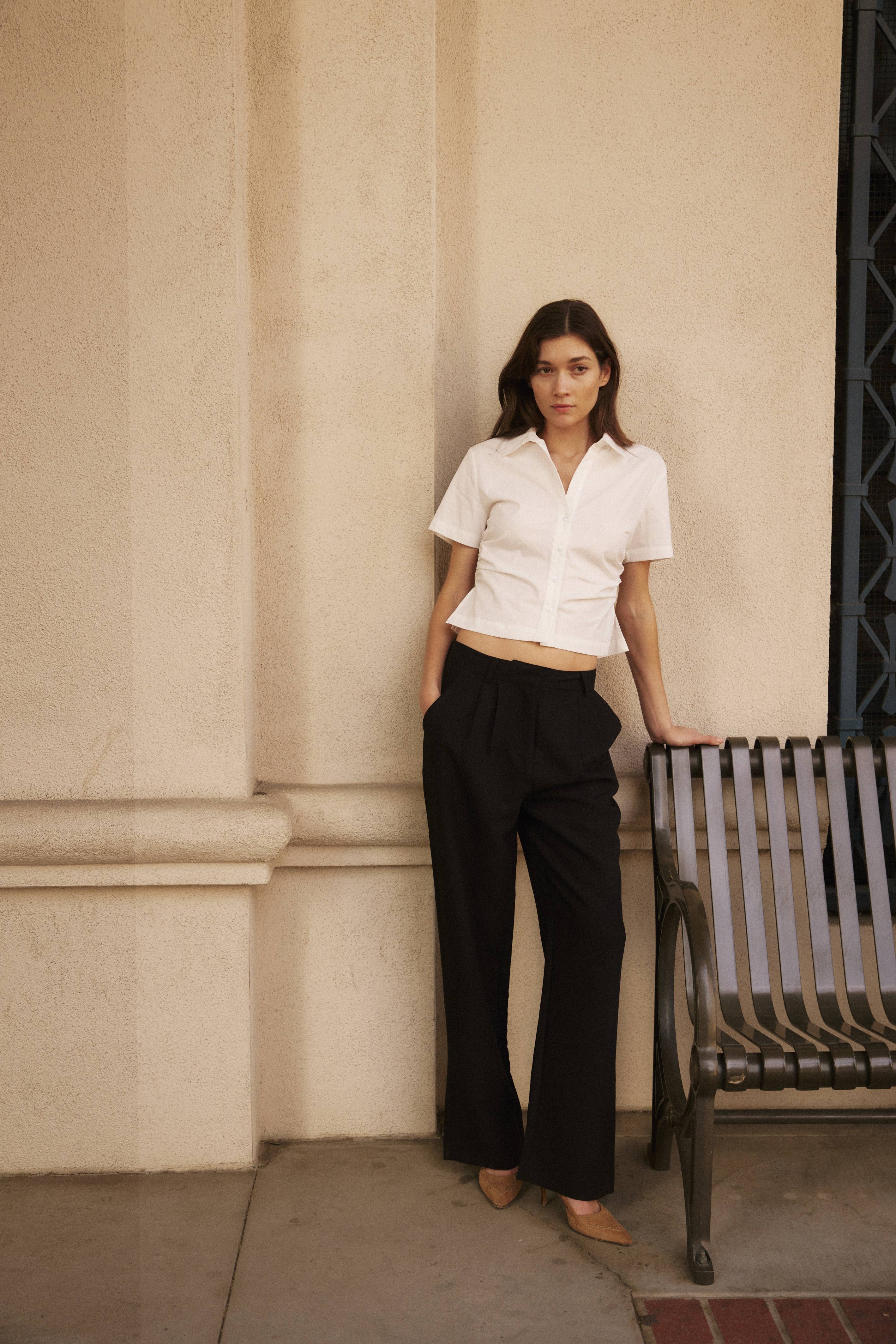 MOD REF - Wholesale Shirt - Women's - The Saxon Top | Short Sleeve Button-Down Shirt10