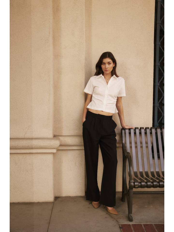 MOD REF - Wholesale Shirt - Women's - The Saxon Top | Short Sleeve Button-Down Shirt10