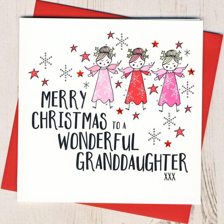 Merry Christmas To A Wonderful Granddaughter Card for wholesale by Eggbert & Daisy