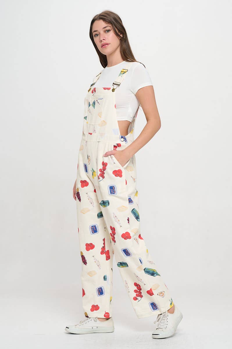 SM WARDROBE - Vente Salopette – femme - RAVISSANTE SALOPETTE À IMPRIMÉ PIQUE-NIQUE PRINTANIER3