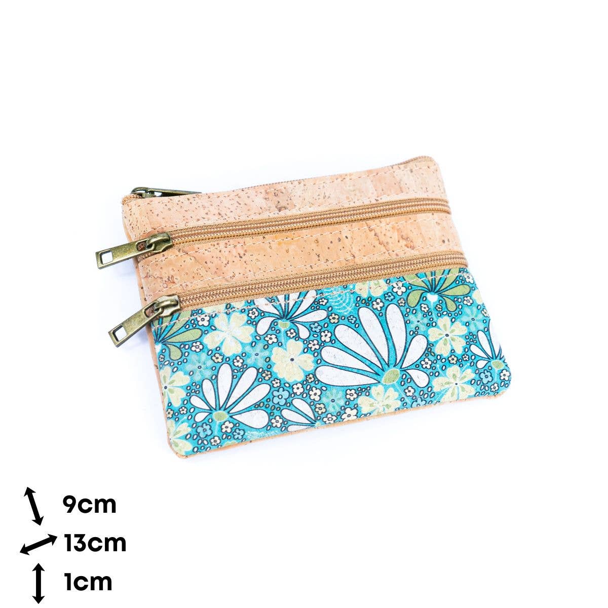 Meninas Bonitas Cork - Wholesale Wallet - Women's - Chic Printed Cork Mini Wallet with Triple Zippers for Women BAG-232712