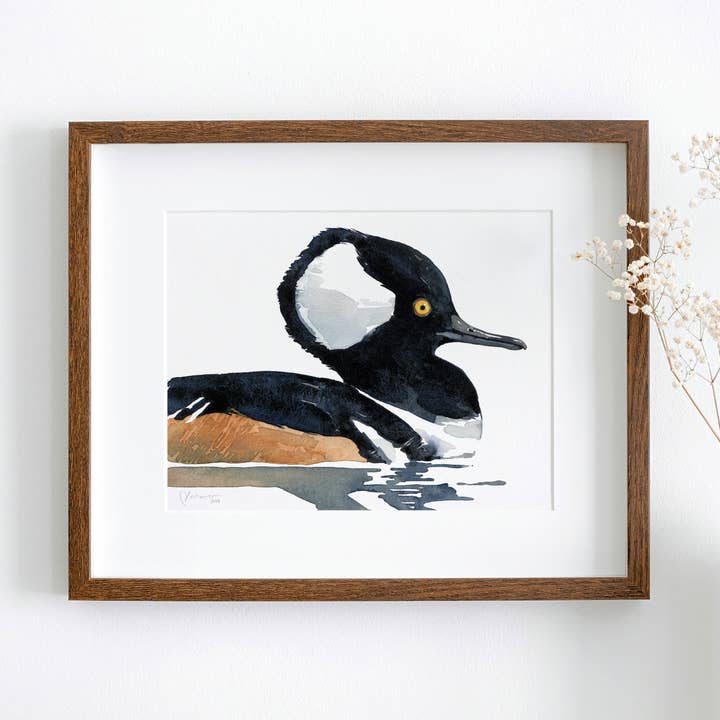 Merganser-Enten-Aquarelldruck mit Kapuze für den Großhandel von Studio Tuesday