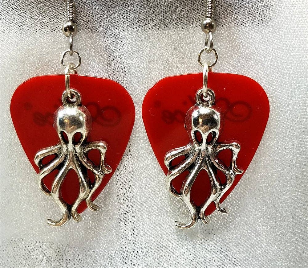 Simply Raevyn - Wholesale Dangle Earrings - Octopus Charm Guitar Pick Earrings43