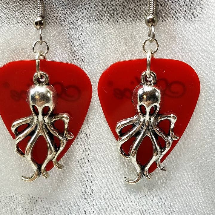 Simply Raevyn - Wholesale Dangle Earrings - Octopus Charm Guitar Pick Earrings43