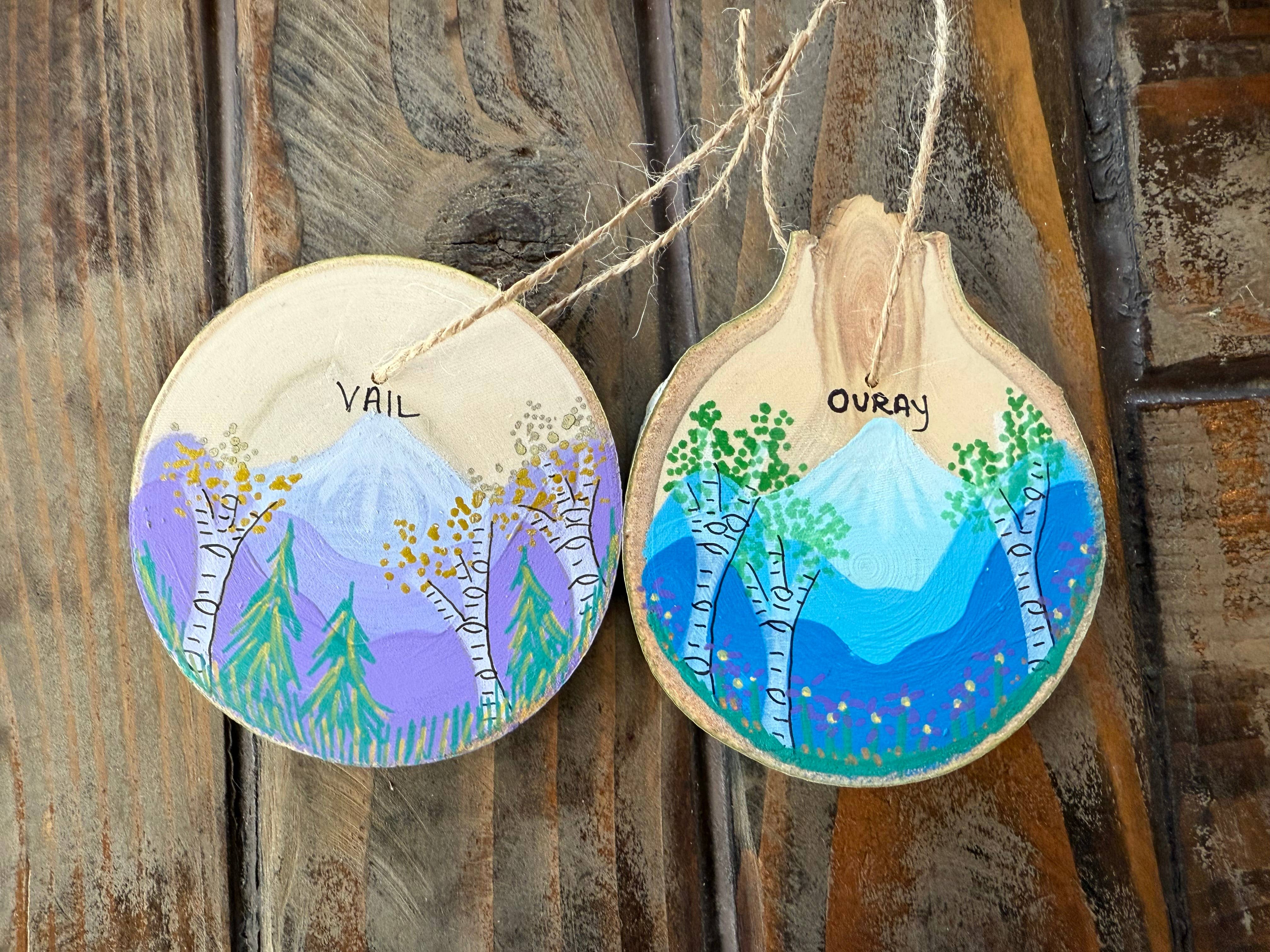 Parks Art Collection - Wholesale Ornament - Hand Painted Mountain Town Ornaments, Any Town or Mountain8
