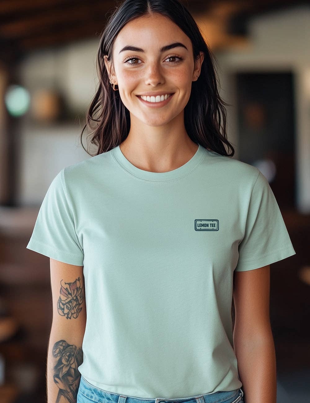 Verde nebbia Ride & Surf L164 - T-shirt in cotone organico di FRIKING STYLE in vendita all'ingrosso su Faire3