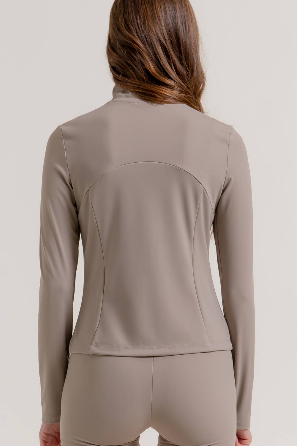 Active Basic | Active USA - Wholesale Athletic Jacket - Women's - Long Sleeve Mock Neck Seam Detail Workout Jacket38