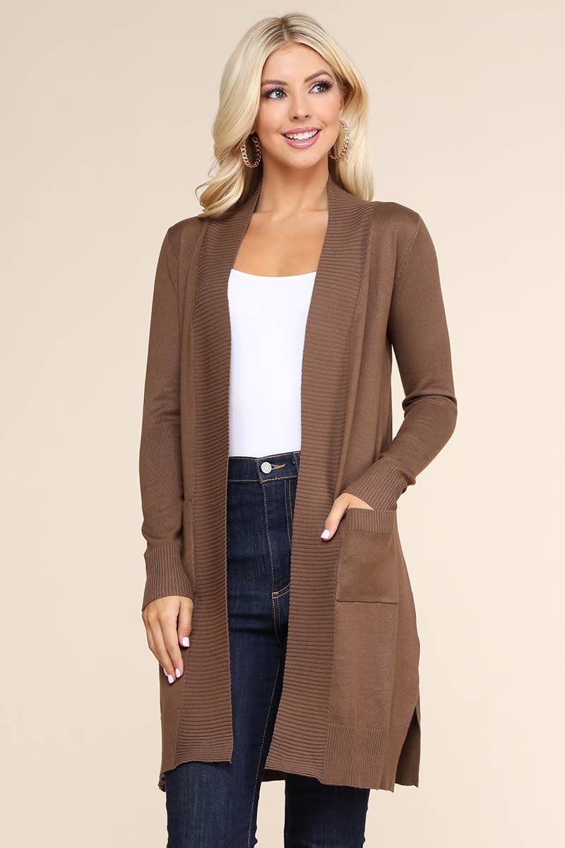 NINEXIS - Vente Cardigan – femme - AWOCAL311_CARDIGAN OUVERT À MANCHES LONGUES AVEC POCHES LATÉRALES16