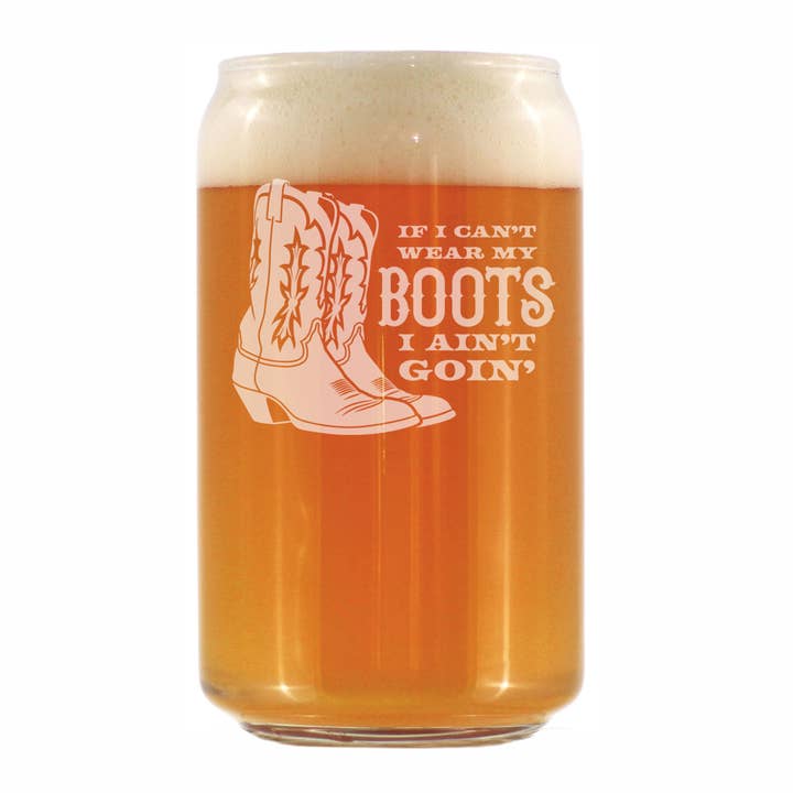 Cadeaux de l'Ouest - Verre à bière en forme de canette - Porte mes bottes pour la vente par bevvee