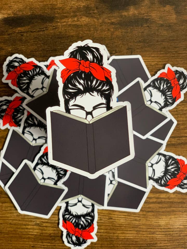 Reading Lady Sticker for wholesale by Messterpieces
