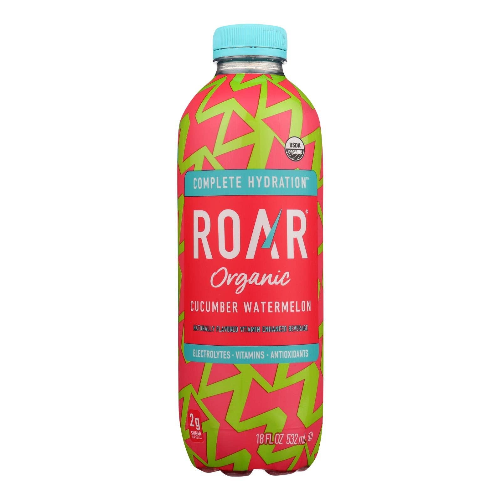 Everyday Supply Co - Wholesale Flavored/Infused Water (Non-Carbonated) - Roar Organic - Water Ccumber Watrmln - Case Of 12-18 Fz0