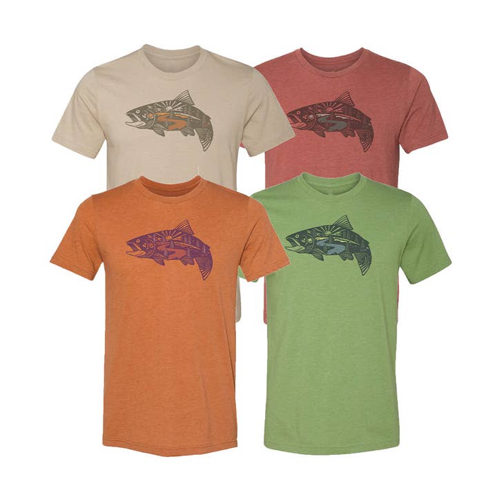 Geätztes Wildlife Fish T-Shirt - Kurzarm für den Großhandel von Nature Bound Co