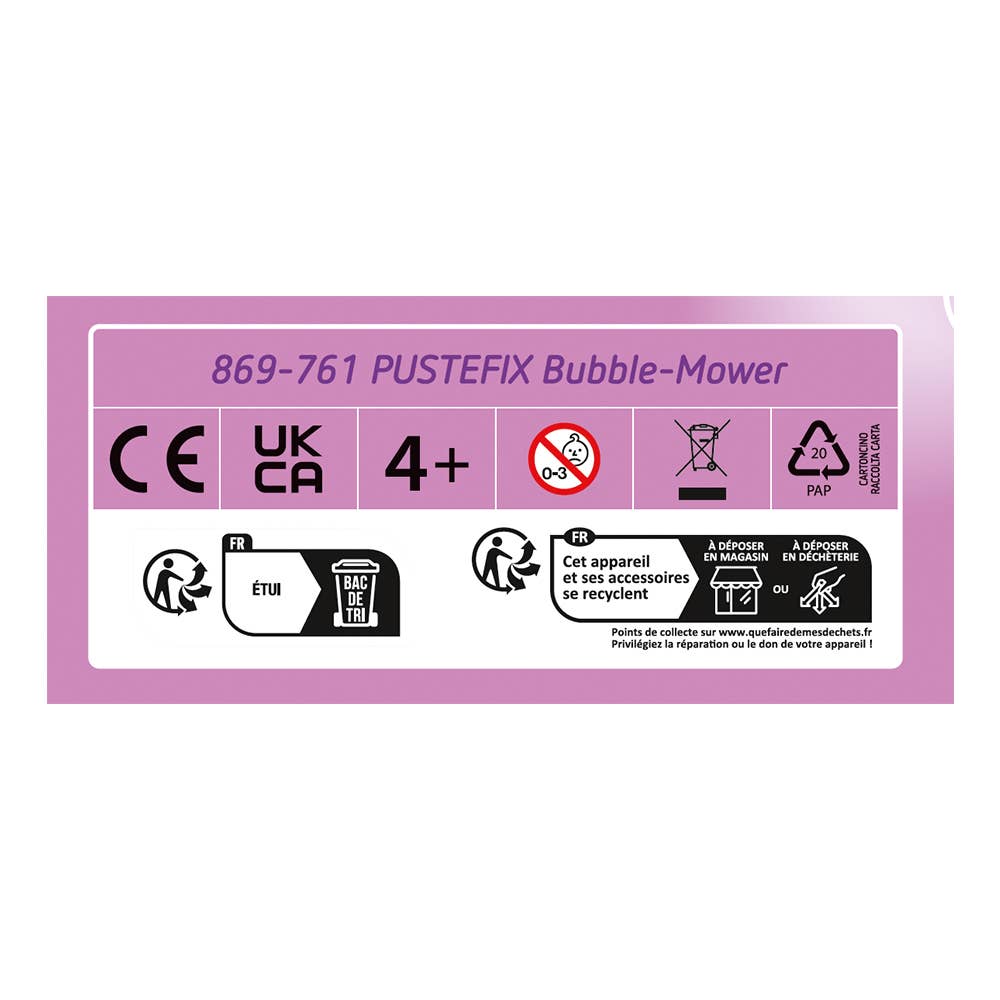 PUSTEFIX – Engroshandel Tryllestav med bobler - Børn – PUSTEFIX boble-plæneklipper pink3