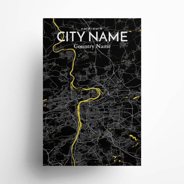 Custom City Map Poster for wholesale by OurPoster.com