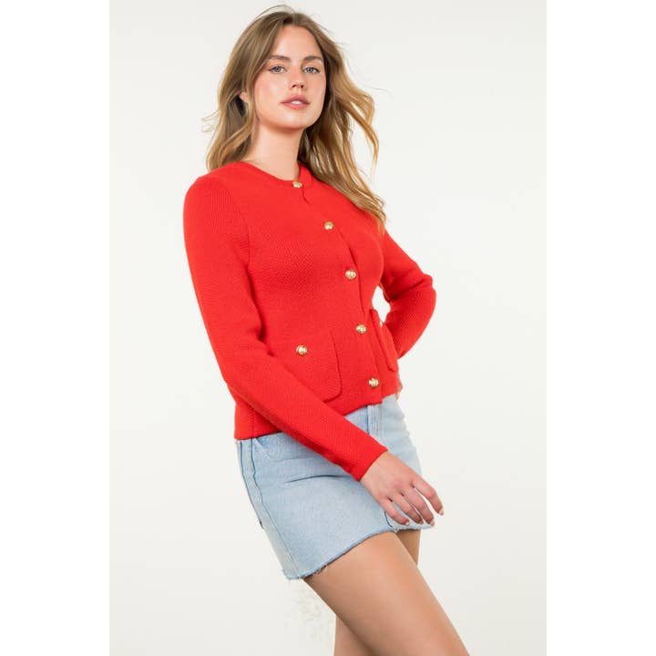 Guldknappsficka Stickad Kofta för wholesale av THML