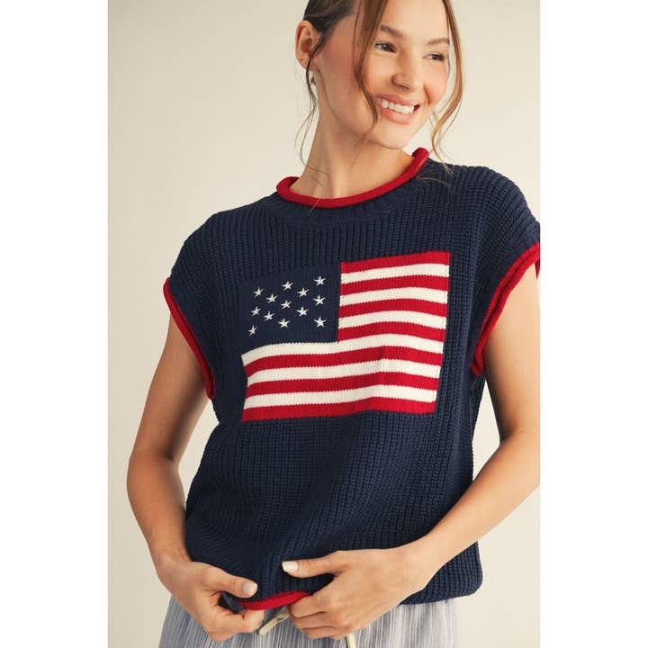 Maglione con Bandiera Americana per la vendita all'ingrosso da parte di STYLE USA