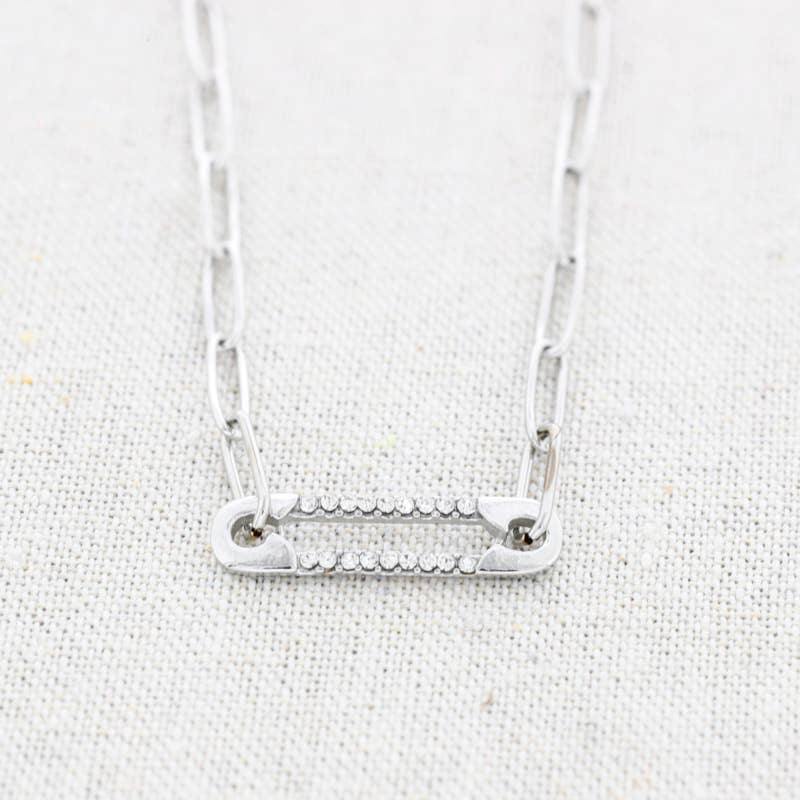 gold STEEL CHOKER SAFETY PIN CRYSTALS for wholesale on Faire0