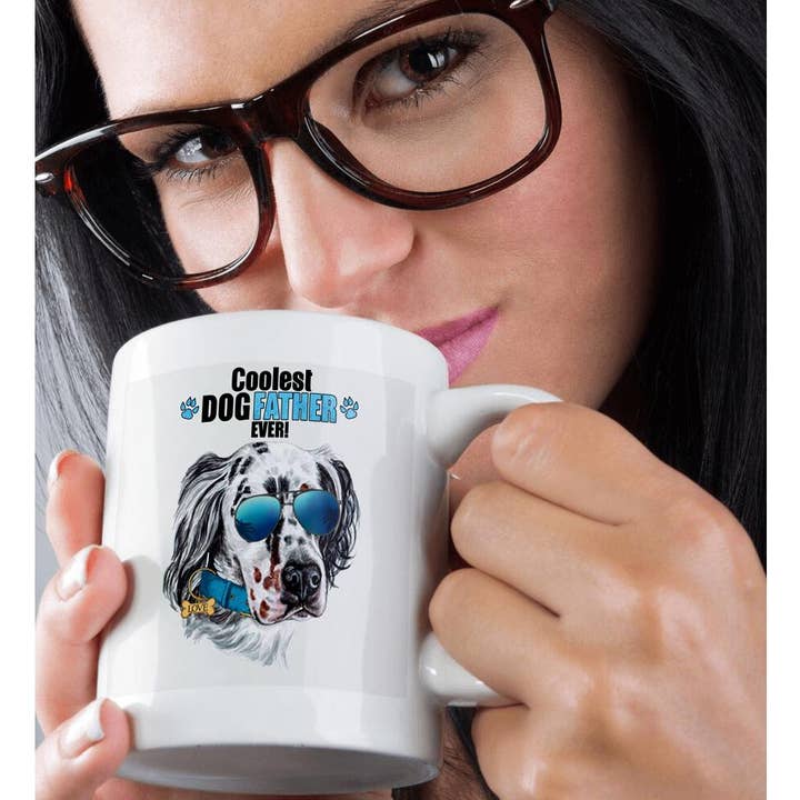 3dRose - Wholesale Coffee Mug - 3dRose, English Setter for the DOGfather on Fathers Day in Cool Sunglasses, Mug9