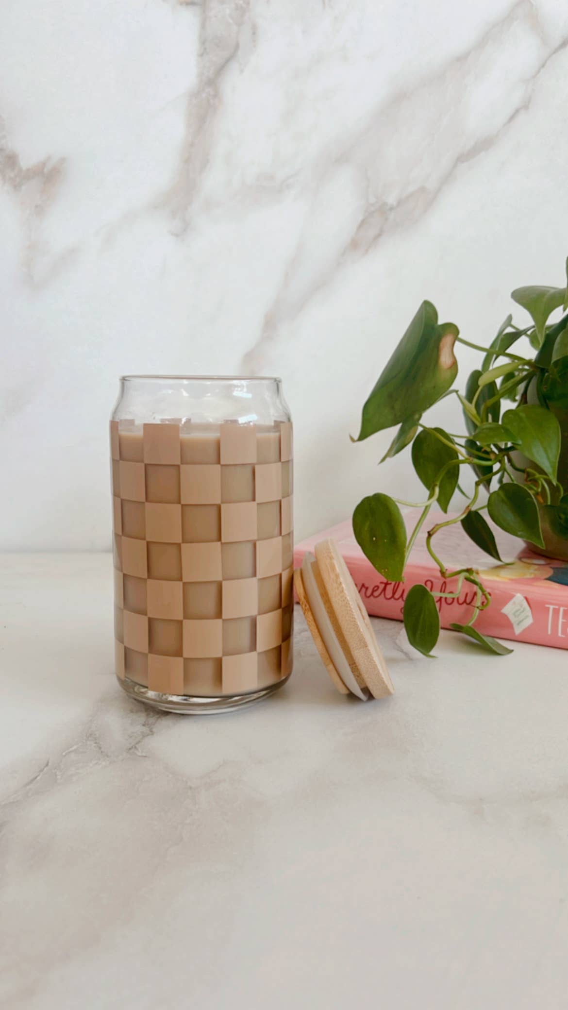 NVDSIGNZ - Wholesale Drinking Glass/Cup - Neutral Checkered Iced Coffee Glass,Libbey Beer Can Glass 1