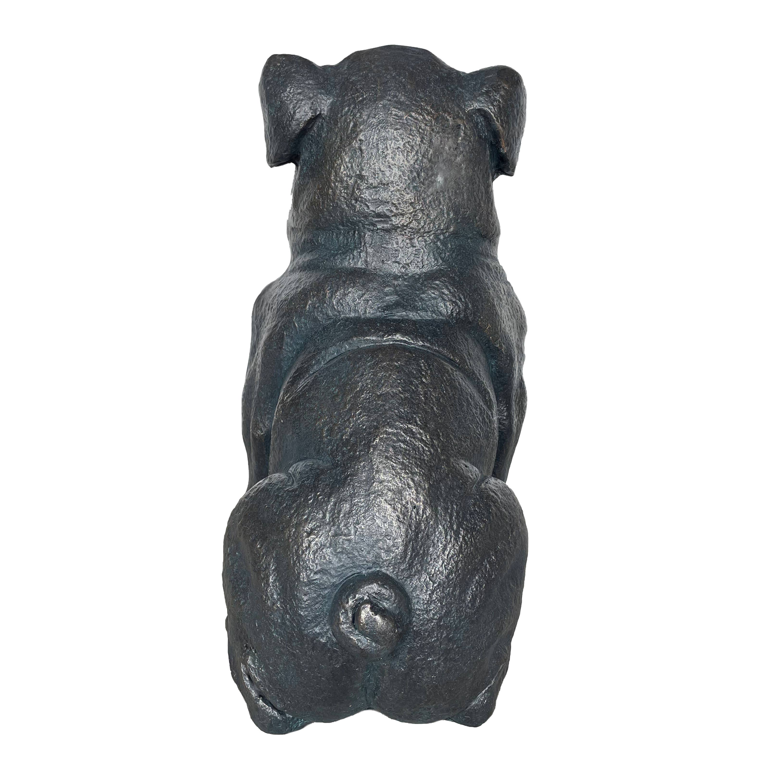 Galt International Company - Wholesale Outdoor Ornament/Decor - Sitting Bulldog Garden
 Resin Statue 16"6