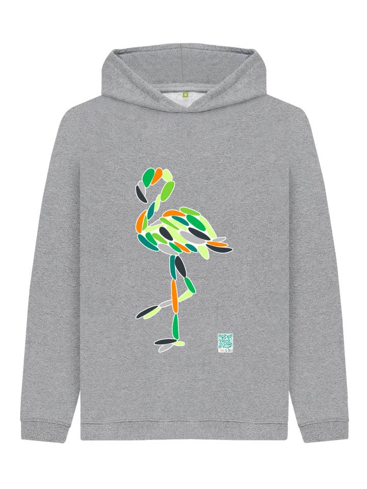 Kids Green Flamingo Hoodie for wholesale by Dodo & Pals