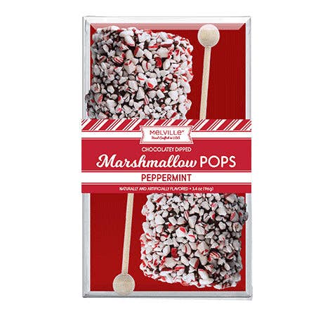Melville Candy Company - Wholesale Chocolate Covered Sweets - Giant Marshmallow Pops - Peppermint Dark Chocolate