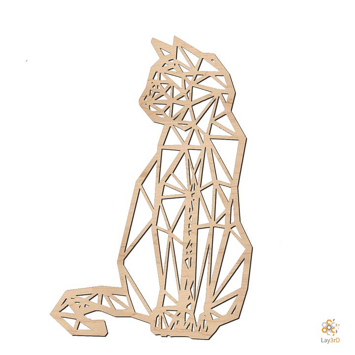 Lay3rD Lasercut - Houten Wanddecoratie - Kat - Medium for wholesale by Lay3rD