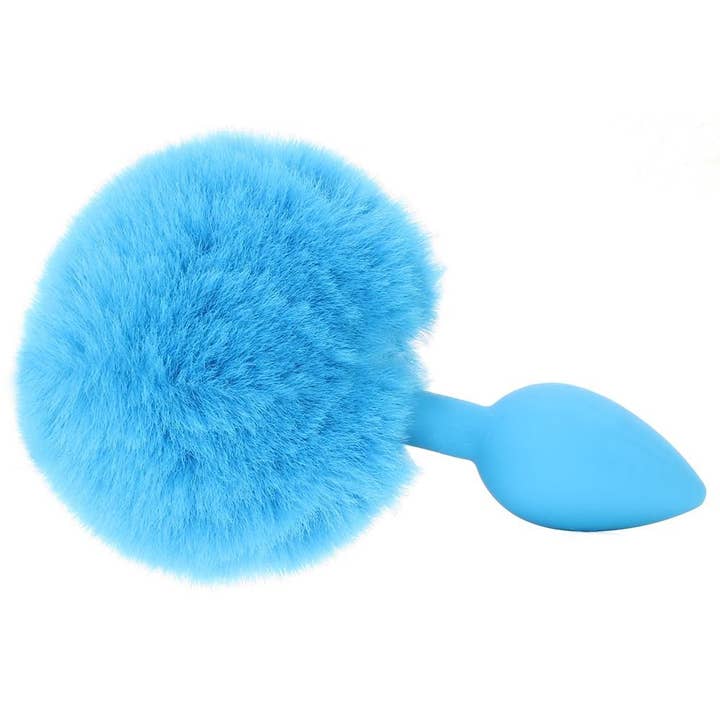 Lingerie Mart - Wholesale Sex Toy - Pipedream Bunny Tail Beginner Silicone Butt Plug in Blue