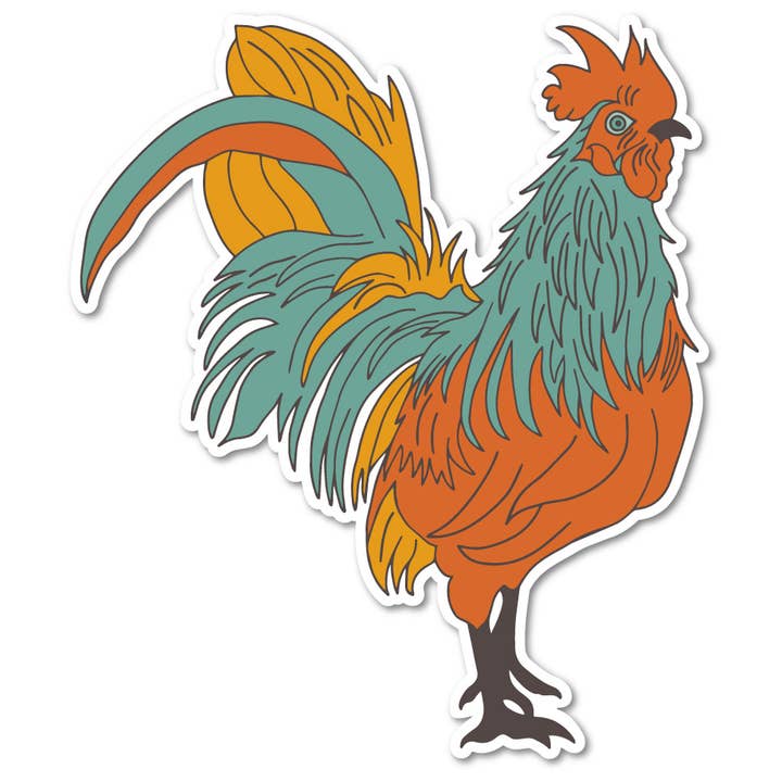 Retro Hane Elskere Kunst Klistermærke for engroshandel hos B.Goods Designs