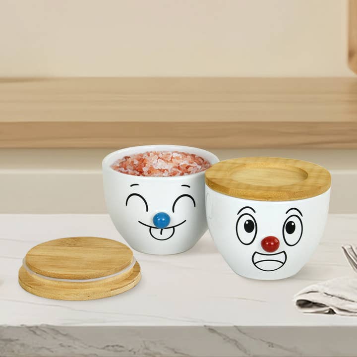 Salt and Pepper Bowls, 12 oz Salt Cellar with Lid, Set of 2 for wholesale by ARTONUSA