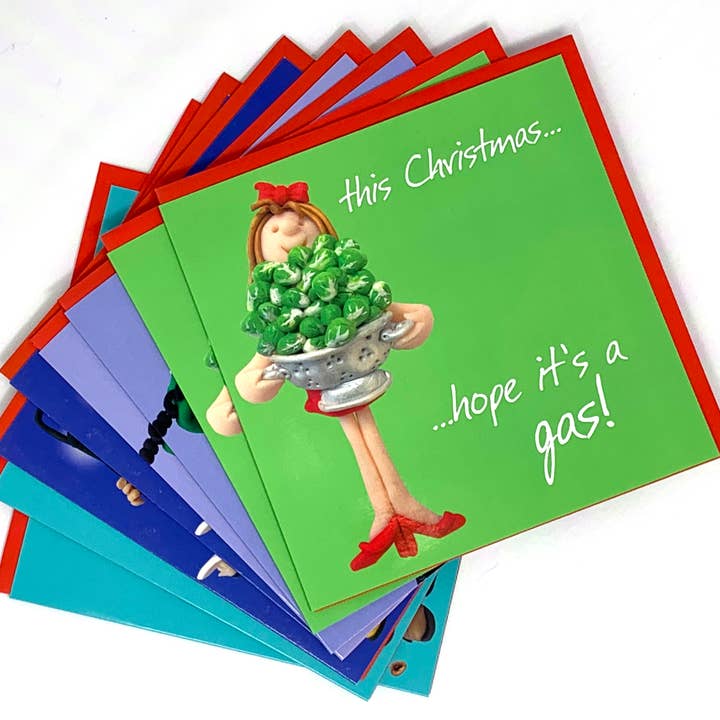 Christmas pack - 2 each of 4 Erica Sturla cards for wholesale by Inky Blue Ltd t/a Holy Mackerel