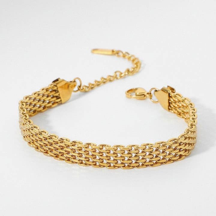 Bracciale Cubano Geometrico in Acciaio Inossidabile per la vendita all'ingrosso da parte di paperln