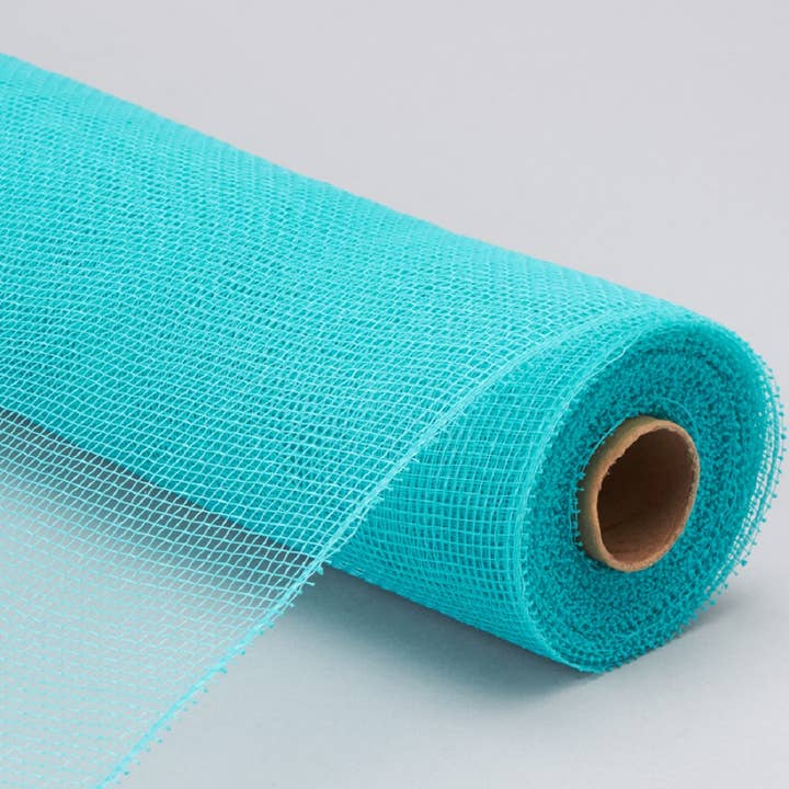 Rouleau de maille en polyéthylène décoratif 21 po x 10 m - Aqua pour la vente par Portofino International Trading, USA