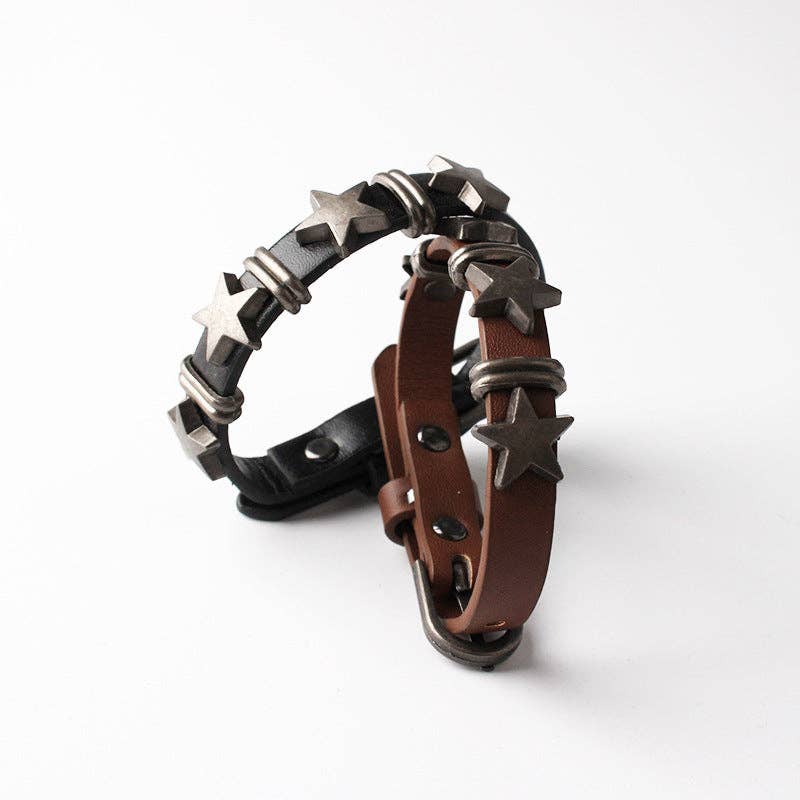 alberalkirk - Vente Bracelets maillon et chaîne - Bracelet en alliage étoile à cinq branches style punk S5P6102