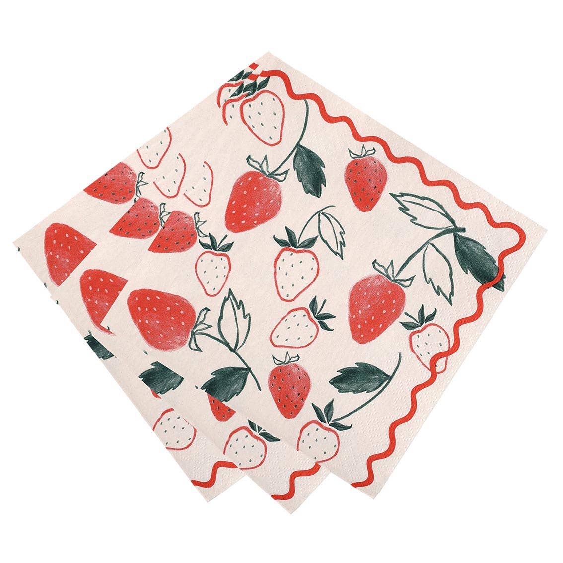 Talking Tables USA - Vente Serviettes jetables - Serviettes en papier motif Fraise - Pack de 20 | Serviettes de fête |3