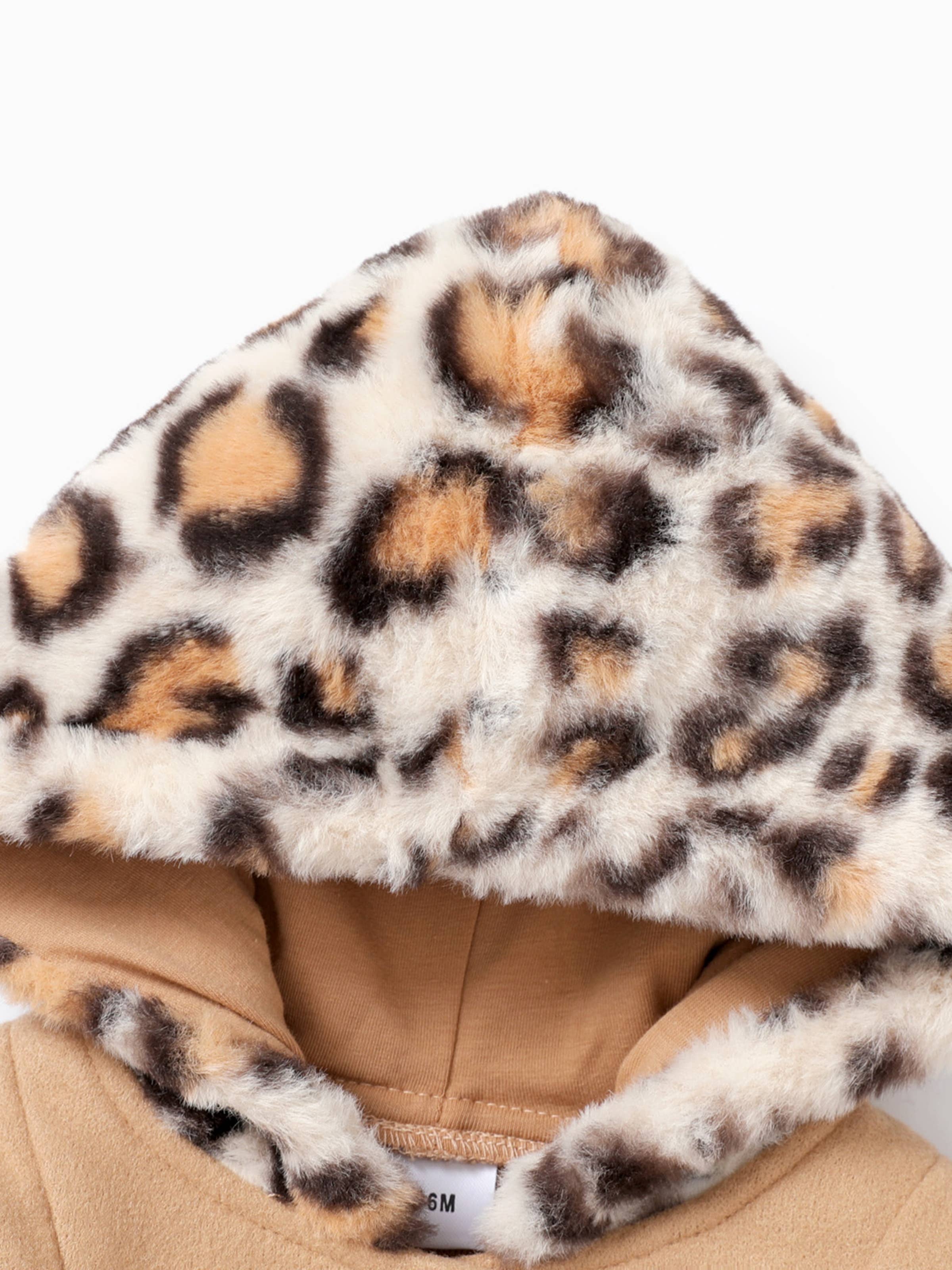 PatPat - Wholesale Coat - Baby - Baby Red Long-sleeve Button Leopard Hooded Wool Blend Coat25