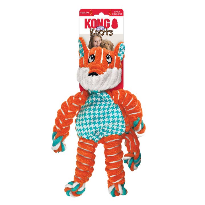 Petdropshipper - Wholesale Pet Toy - Dog - KONG Floppy Knots Fox Dog Toy Multi-Color 1ea/MD/LG