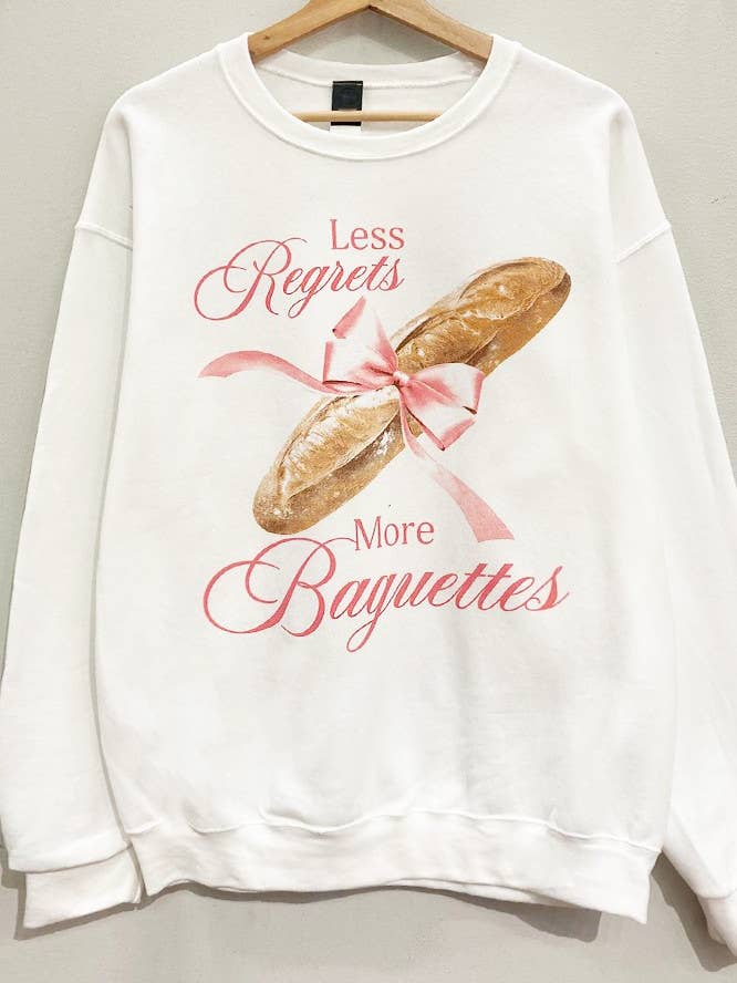 FELPA CON STAMPA GRAFICA COQUETTE BAGUETTES per la vendita all'ingrosso da parte di Bestto