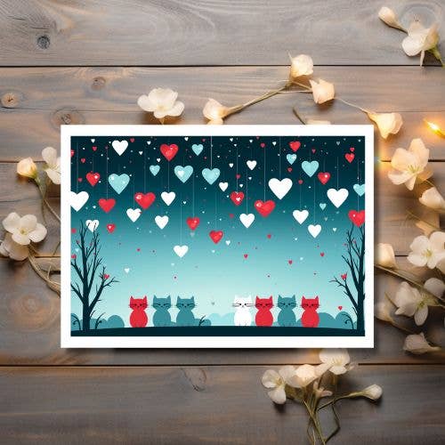 Purr-fect Harmony Greeting Card for wholesale by Zalyia Designs