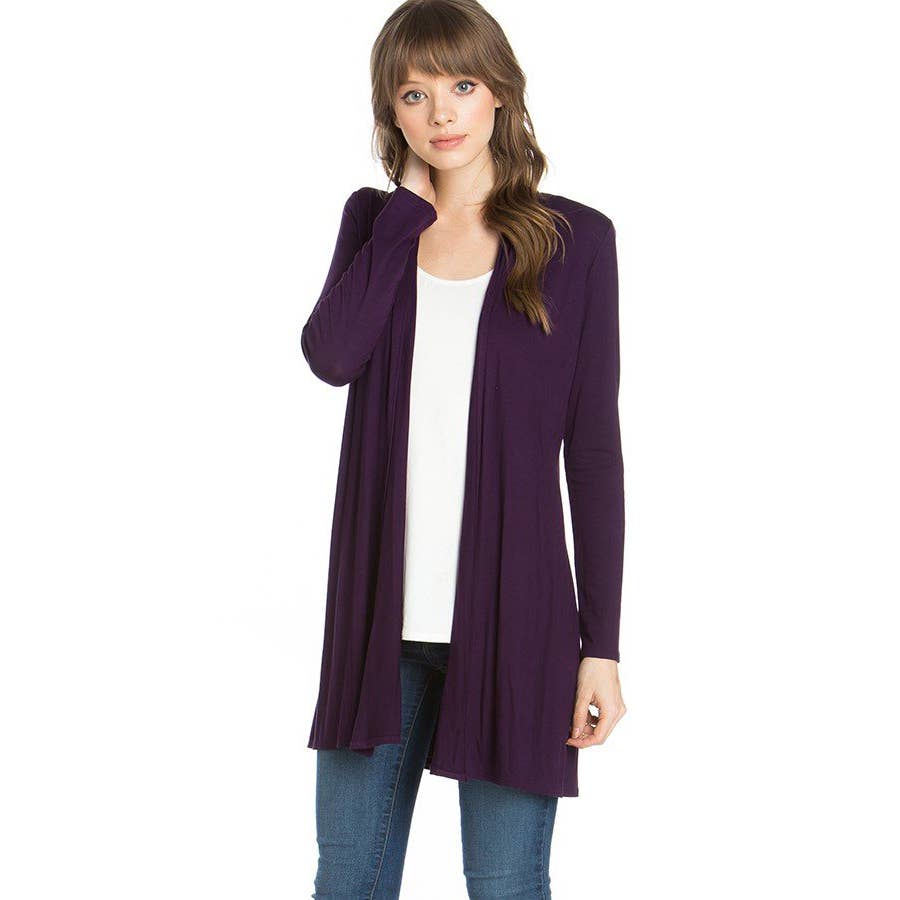 Azules Clothing - Venta al por mayor Cárdigan - Mujer - Cárdigan drapeado de manga larga con parte delantera abierta7