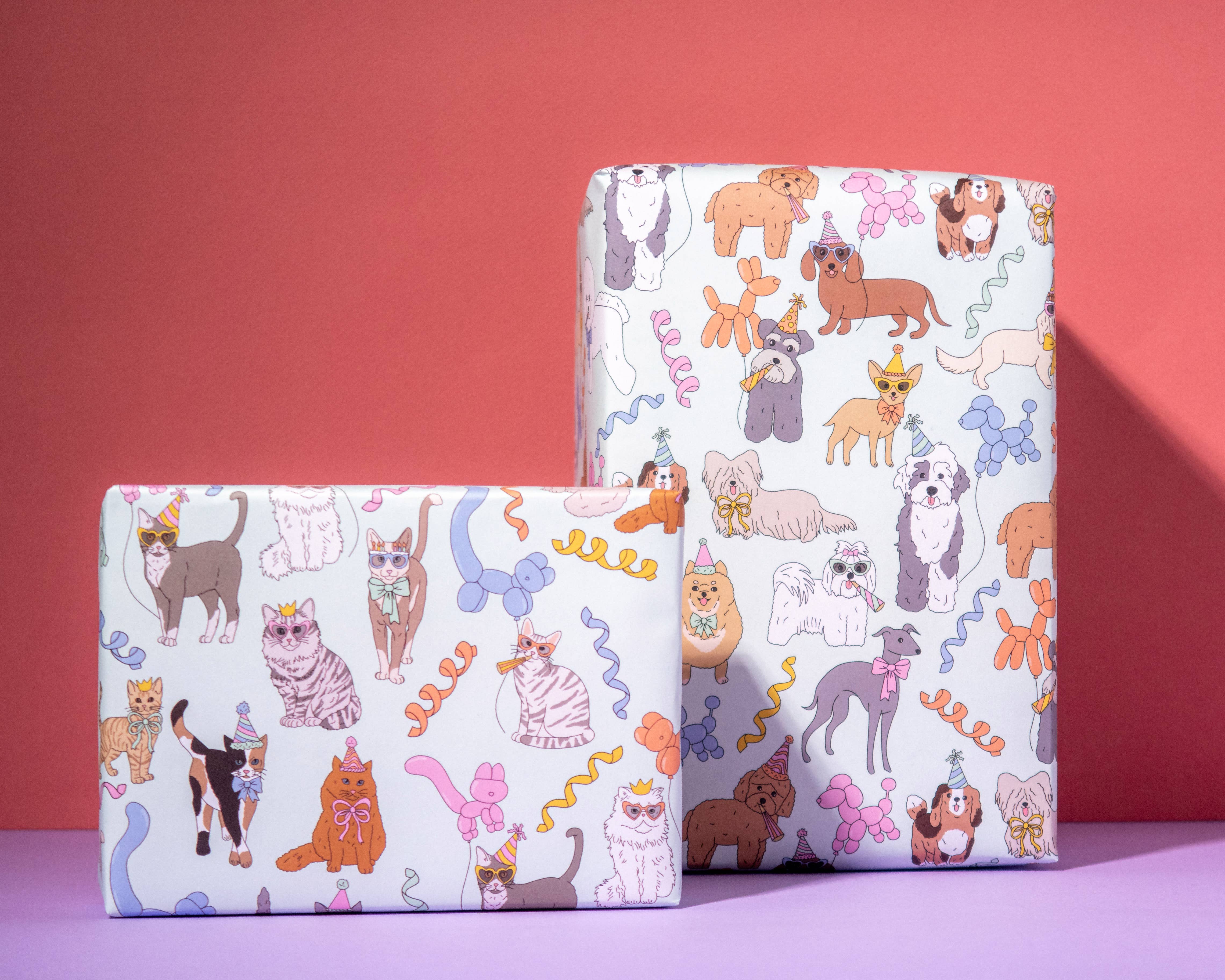 Illustrating Amy - Wholesale Wrapping Paper Roll - Birthday Cats Gift Wrap Rolls1