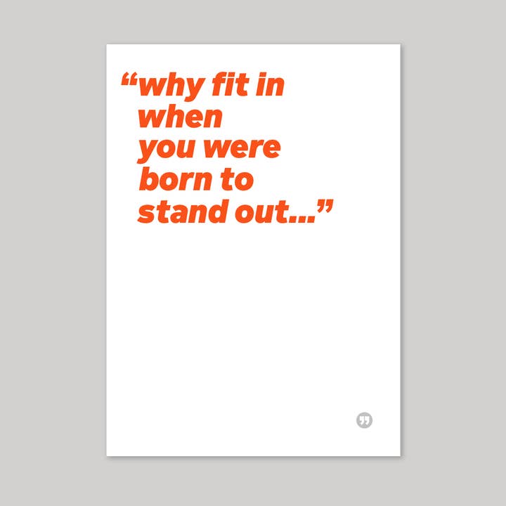 Biglietto di auguri Why Fit In per la vendita all'ingrosso da parte di Icon