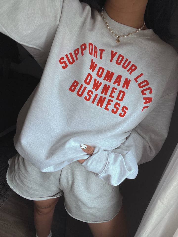 WE THE BABES - Wholesale Graphic Sweatshirt - Women's - Support your local woman owned business sweatshirt - Ash