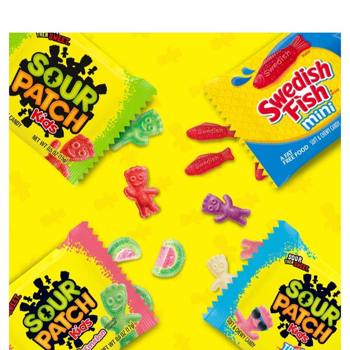 Majestic Wholesale - Wholesale Gummy - SOUR PATCH KIDS and SWEDISH FISH Candy, Fun Size, 200ct