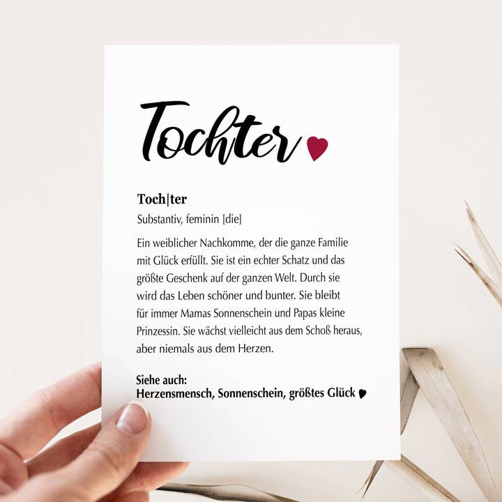 Card definition daughter with envelope for wholesale by Farbrausch