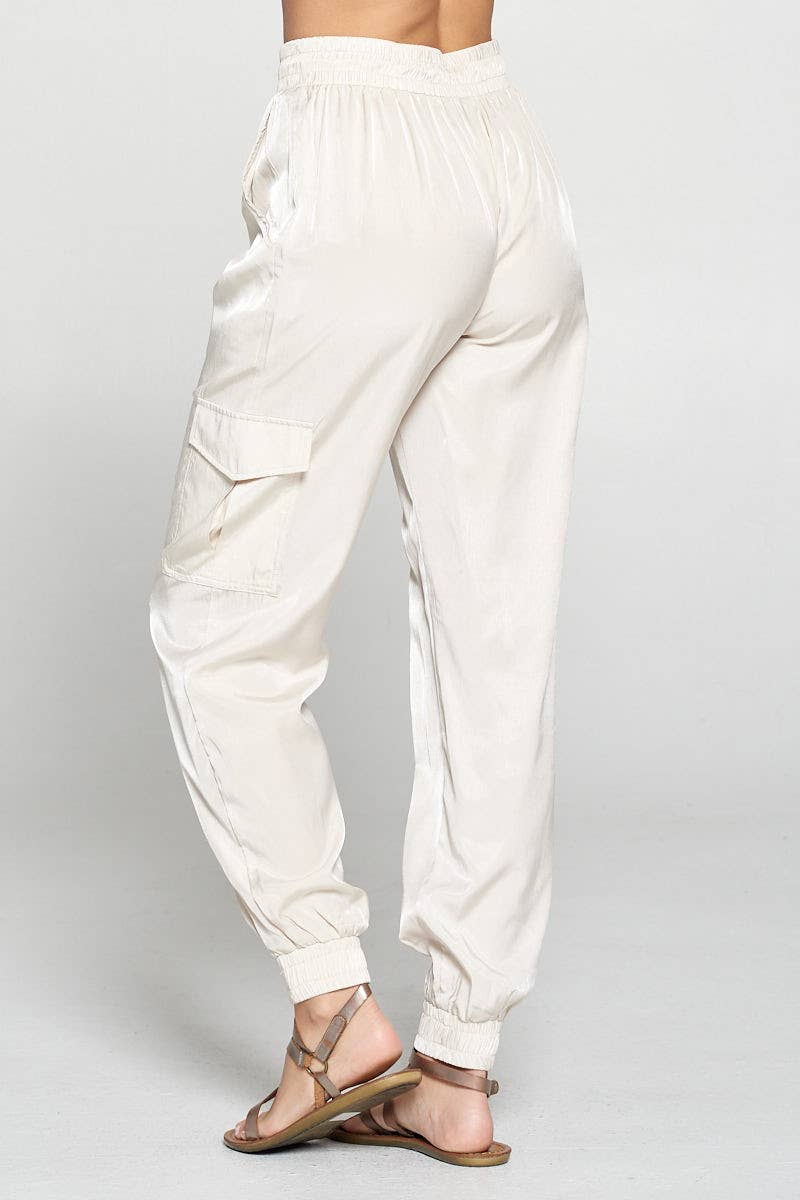PINCH - Wholesale Pants - Women's - WOVEN CARGO PANTS - OYSTER3