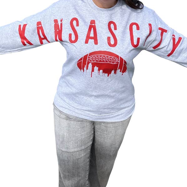 Kansas City Horizontale Mouw Sweater voor wholesale door Farmtown Printing Company