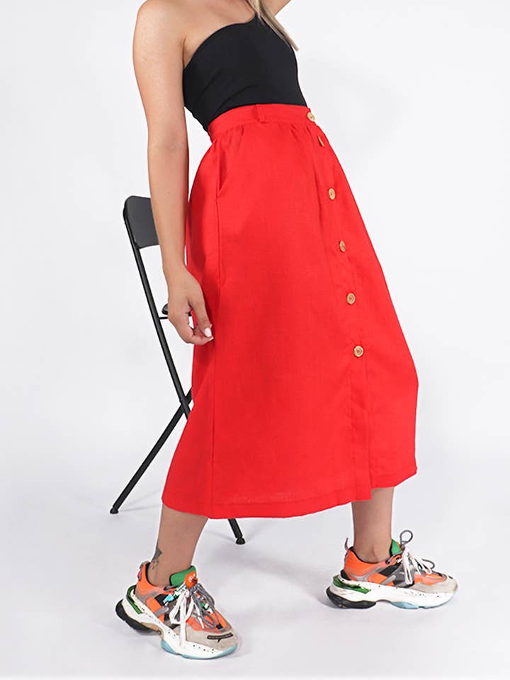 Skirt Loose Red for wholesale by StockNow Unipessoal