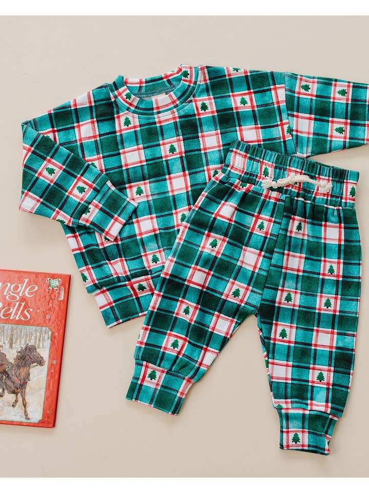 Lucky Panda Kids - Wholesale Top & Pant Set - Baby - Jogger Set | Winter Plaid1